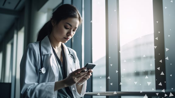 Millennial Doctor Using Smartphone